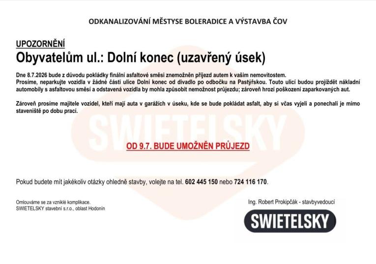 Pokládka - Dolní Konec